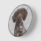 ドイツパーソナライズされた短髪のポインテクロック ラウンド壁時計 (傾斜)