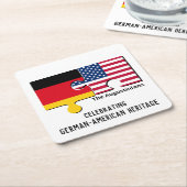 ドイツパーソナライズされた系アメリカ人 スクエアペーパーコースター (アングル)