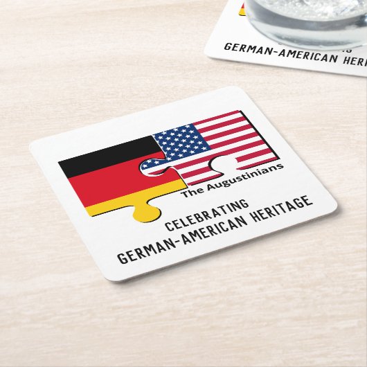 ドイツパーソナライズされた系アメリカ人 スクエアペーパーコースター (アングル)