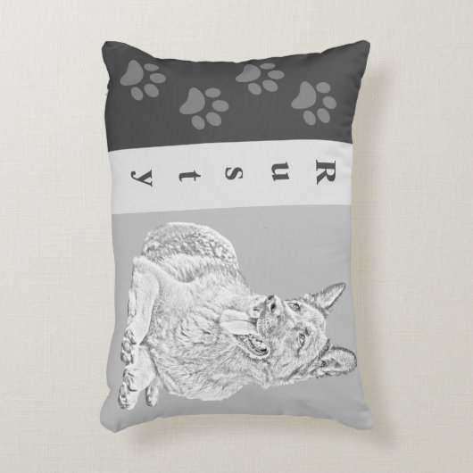 ドイツパーソナライズされた羊飼いアクセント枕 アクセントクッション (正面(垂直))