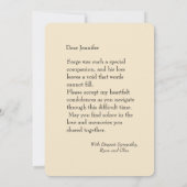 ドイツパーソナライズされた羊飼いドッグロス悔やみや弔慰 カード (裏面)