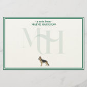 ドイツパーソナライズされた羊飼いノートモノグラム 便箋 (正面)