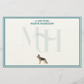 ドイツパーソナライズされた羊飼いノートモノグラム 便箋 (正面)