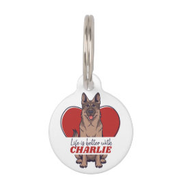 ドイツパーソナライズされた羊飼い犬の恋人名前をカスタムする ペット　ネームタグ