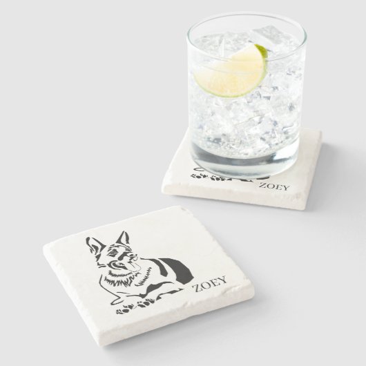 ドイツパーソナライズされた芸術的の羊飼いコースター ストーンコースター (横)