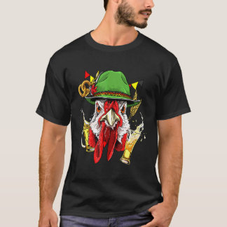 ドイツビールの鶏オクトーバーフェストレーダーホーゼンコスチューム Tシャツ