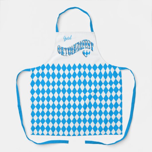ドイツビールフェスティバル名前をカスタムするオクトーバーフェストエプロン エプロン (正面)