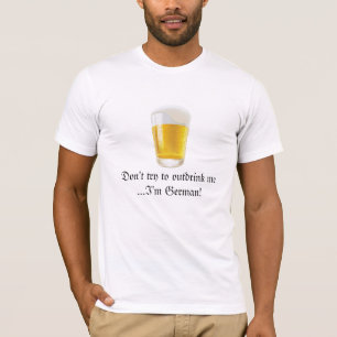 ドイツビール飲むユーモアオクトーバーフェスト Tシャツ