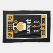 ドイツピルスナービールとソーセージ キッチンタオル (横)