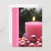 ドイツピンクオーナメントクリスマスカード シーズンポストカード (正面/裏面)