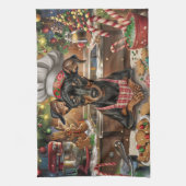 ドイツピンシャーホリデーベーキング:フェスティバルクリスマス キッチンタオル (縦)