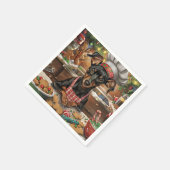 ドイツピンシャーホリデーベーキング:フェスティバルクリスマス スタンダードカクテルナプキン (角)