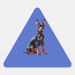 ドイツピンシャー犬 三角形シール