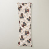 ドイツピンシャー絵を描ズブラックオリジナルドッグアート ボディピロー (正面縦)