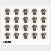 ドイツピンシャー絵画のオリジナル動物アート ラウンドシール (シート)
