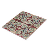 ドイツフローラマルーンアールヌーボージュゲンドスティル タイル (側面)