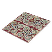 ドイツフローラマルーンアールヌーボージュゲンドスティル タイル (側面)