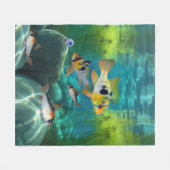 ドイツブルーラムシクリッドコリドーラスアクアリウム魚 フリースブランケット (正面(横))