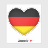 ドイツプライドブラックレッド金ゴールドハートフラグの色 シール (シート)