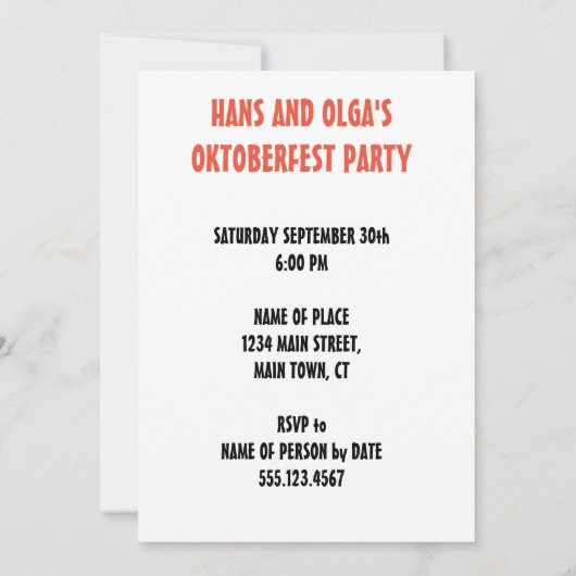 ドイツプロストオクトーバーフェストドイツパーティの招待状 招待状