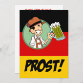 ドイツプロストオクトーバーフェストドイツパーティの招待状 招待状 (正面/裏面)