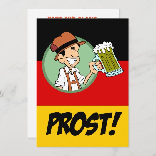 ドイツプロストオクトーバーフェストドイツパーティの招待状 招待状 (正面/裏面)