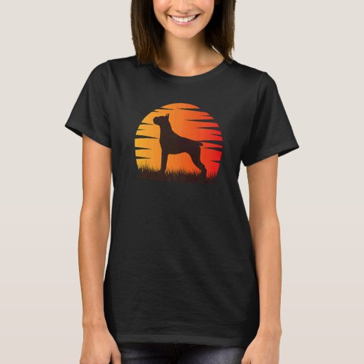 ドイツボクサードッグレトロ36 Tシャツ (正面)