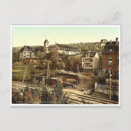 ドイツライン川Bous of Marienberg, Boppard ポストカード (正面)