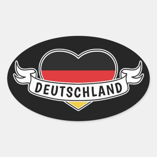 ドイツラブカスタム文字シール 楕円形シール (正面)