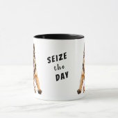 ドイツランニングの羊飼い犬が日を奪う マグカップ (中央)