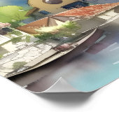 ドイツリバービレッジウォーターカラー ポスター (角)