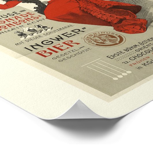 ドイツレモネードボンボンヴィンテージスタイル ポスター (角)