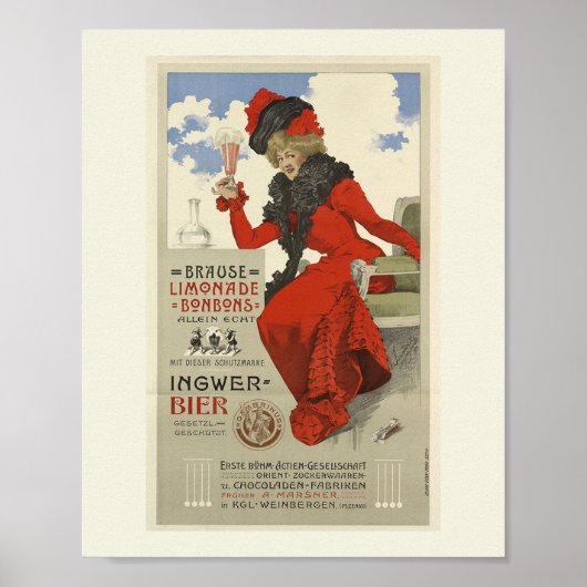 ドイツレモネードボンボンヴィンテージスタイル ポスター (正面)