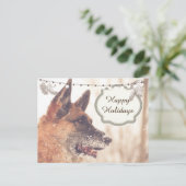 ドイツンシェパードのホリデーグリーティングポストカード シーズンポストカード (スタンド正面)