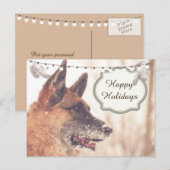 ドイツンシェパードのホリデーグリーティングポストカード シーズンポストカード (正面/裏面)