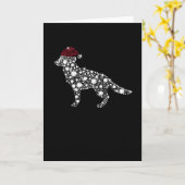 ドイツンシェパードサンタシャツ レディース クリスマス カード (黄色い花)