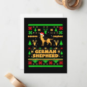ドイツン・シェパードのクリスマス ノートカード (正面/裏面インサイチュ)