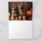 ドイツン・シェパードの子犬 オータム・ディライト パンプキン カード (内部)