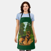 ドイツン・シェパードの森の冒険犬 エプロン (着用した状態)