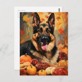 ドイツン・シェパードの秋の感謝祭 ポストカード (正面/裏面)