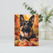 ドイツン・シェパードの秋の感謝祭 ポストカード (スタンド正面)