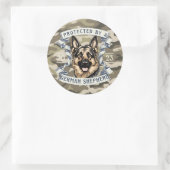 ドイツン・シェパード保護ステッカー ラウンドシール (バッグ)