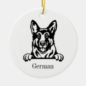 ドイツン・シェパード犬のオリジナルペットオーナメント、銅 セラミックオーナメント (正面)