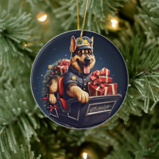 ドイツン・シェパード・クリスマス・ペット・オーナメント, 犬好き セラミックオーナメント
