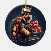ドイツン・シェパード・クリスマス・ペット・オーナメント, 犬好き セラミックオーナメント (正面)