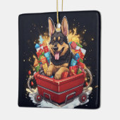 ドイツン・シェパード・クリスマス・ペット・オーナメント, 犬好き セラミックオーナメント (左)