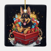 ドイツン・シェパード・クリスマス・ペット・オーナメント, 犬好き セラミックオーナメント (裏面)