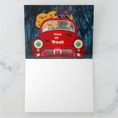 ドイツン・シェパード・ドッグが車を運転する怖いハロウィン カード (内部)