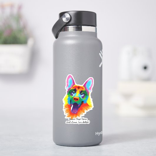 ドイツン・シェパード・ドッグ　マルチカラー・ペインティング シール (HydroFlask)