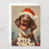 ドイツン・ショートヘアード・ポインターのクリスマス シーズンカード (正面/裏面)